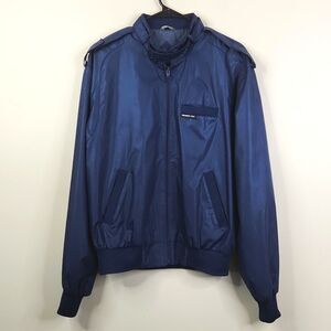 Vintage 80s Members Only Navy Blue Classic Iconic Racer Bomber Jacket 42